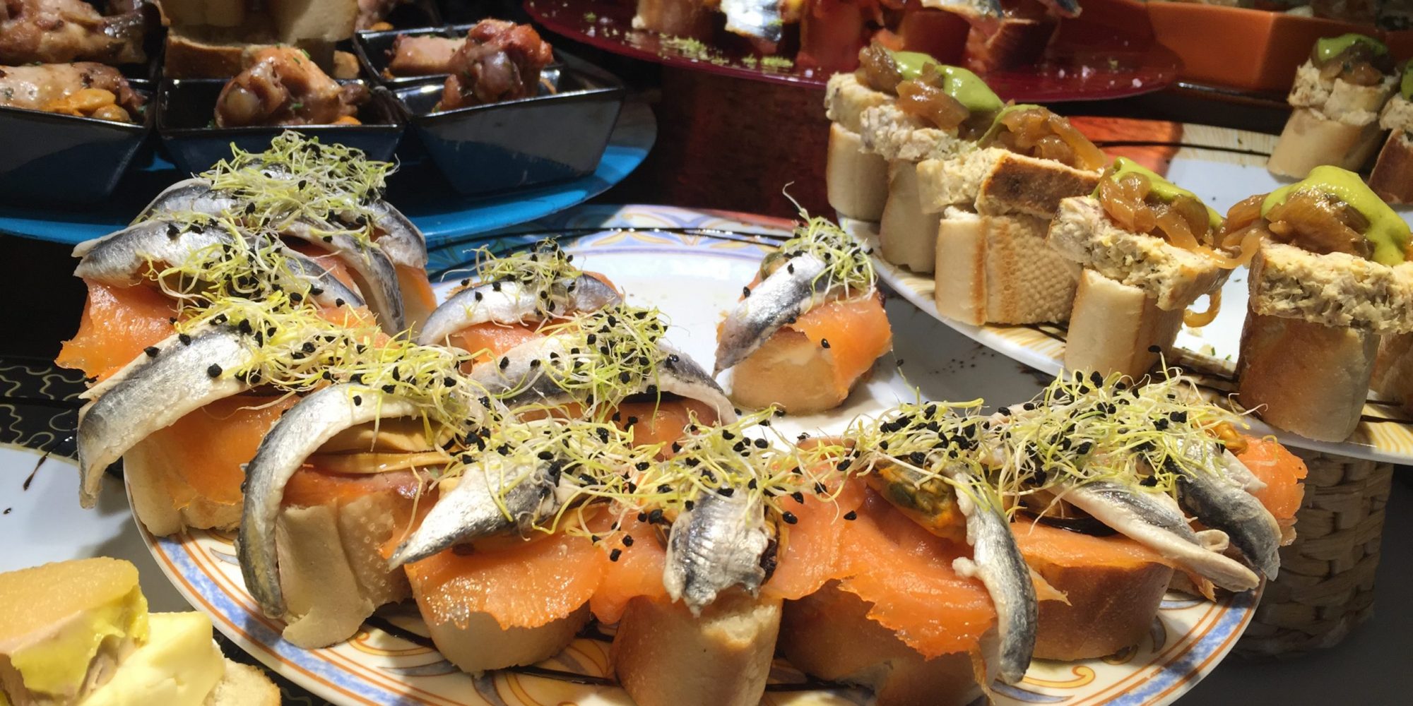 Counter with pintxos